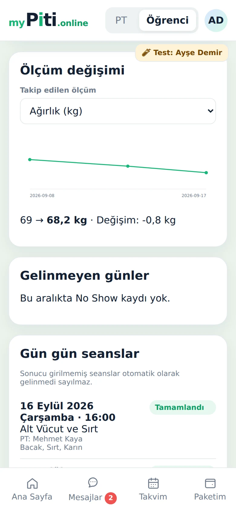 Gelişimini gör.